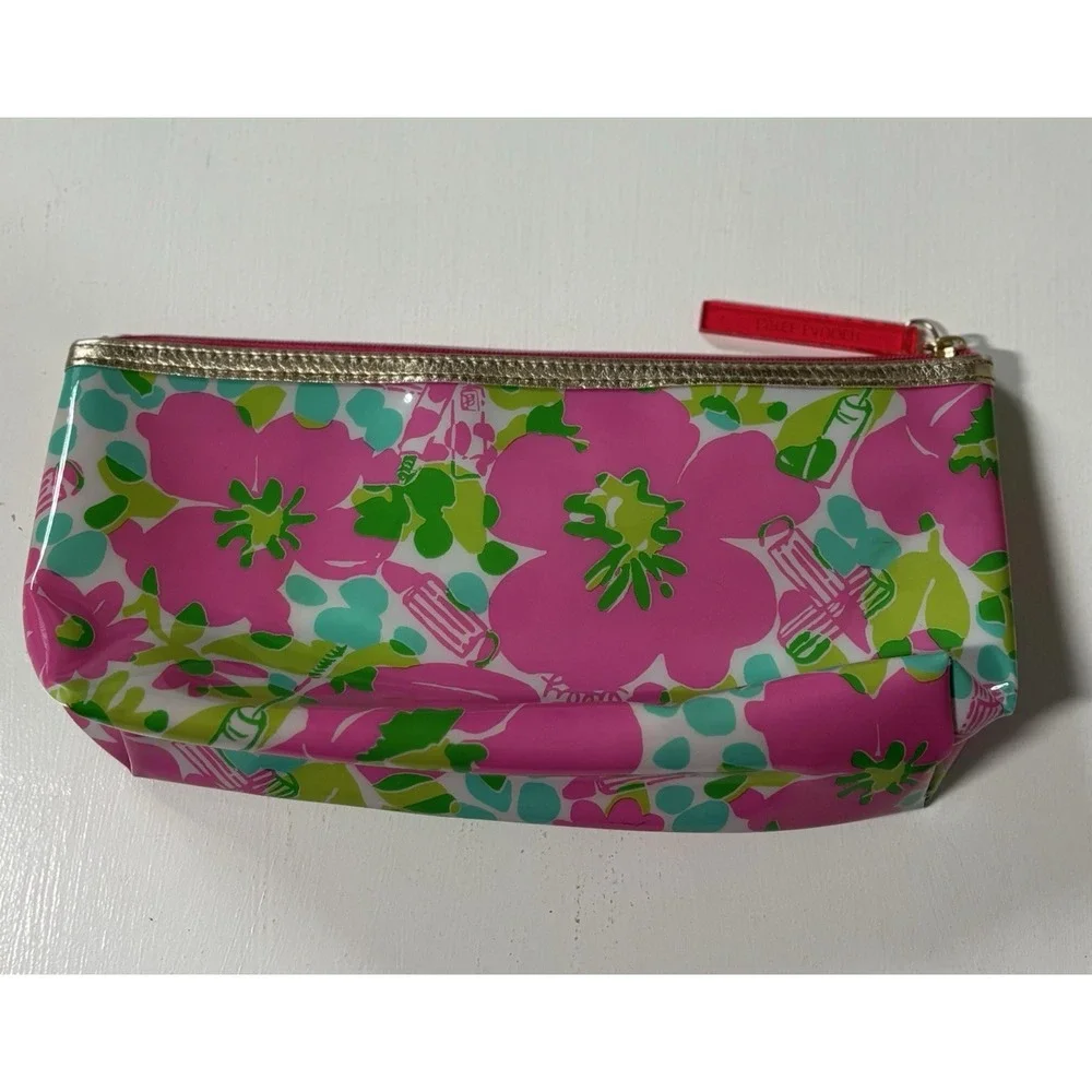 Lily Pulitzer For Estee Lauder Floral Cosmetic Bag Zip Up